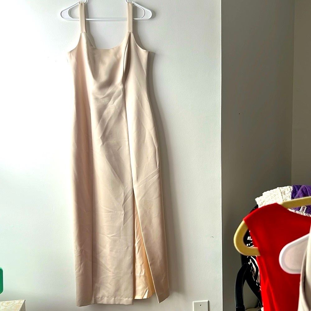 Vintage Alex Evenings Dress with straps Sz 8 front split Whimsical Bodycon
